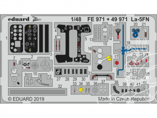 EDUARD photodecoupe avion FE971 Zoom Amélioration Lavotchkine La-5FN Zvezda 1/48