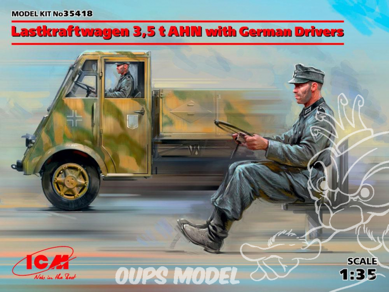 Icm maquette militaire 35418 Camion 3.5 t AHN avec chauffeurs allemands 1/35