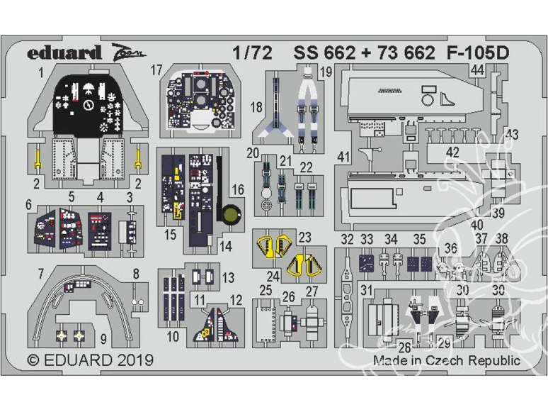 Eduard photodecoupe avion SS662 Zoom Intérieur F-105D Trumpeter 1/72