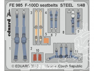 EDUARD photodecoupe avion FE985 Harnais métal F-100D Trumpeter 1/48