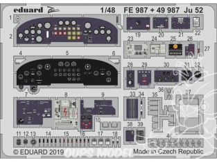 EDUARD photodecoupe avion 49987 Amélioration Junkers Ju 52 Revell 1/48