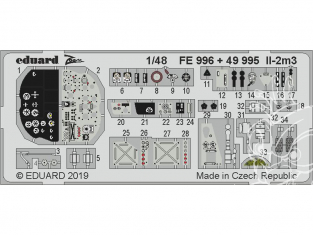 EDUARD photodecoupe avion 49995 Intérieur IL-2m3 Tamiya 1/48