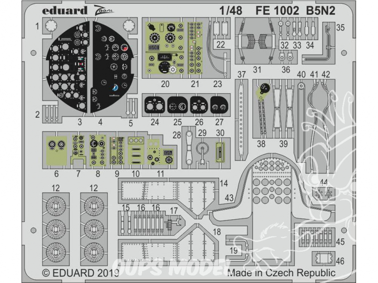 EDUARD photodecoupe avion FE1002 Zoom amélioration B5N2 Hasegawa 1/48
