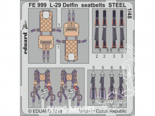 EDUARD photodecoupe avion FE999 Harnais métal L-29 Delfin AMK 1/48