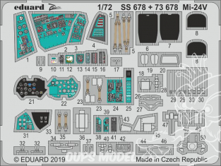 Eduard photodecoupe helicoptere 73678 Amélioration Mi-24V Zvezda 1/72