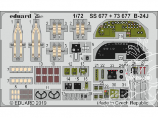 Eduard photodecoupe avion SS677 Zoom Intérieur B-24J Hasegawa 1/72