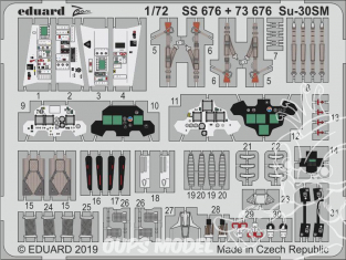 Eduard photodecoupe avion SS676 Zoom Amélioration Sukhoi Su-30SM Zvezda 1/72