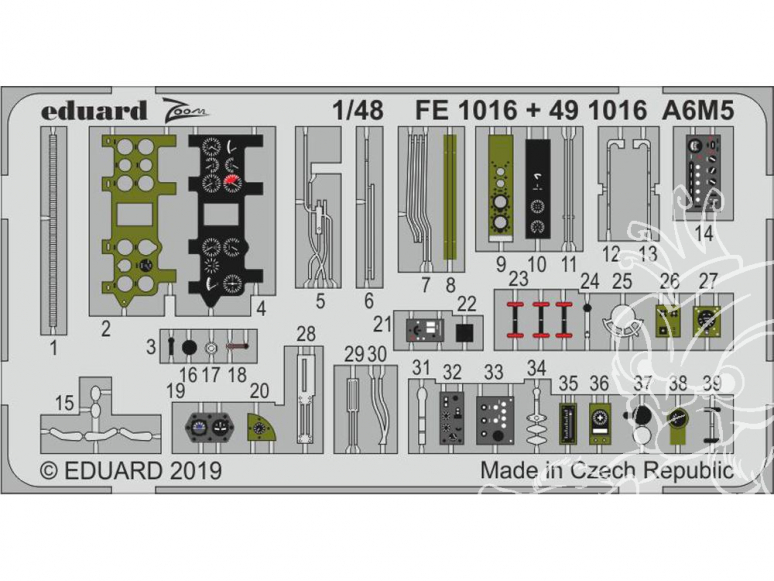 EDUARD photodecoupe avion FE1016 Zoom Amélioration A6M5 Tamiya 1/48