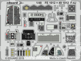 EDUARD photodecoupe avion FE1012 Zoom Intérieur F-4J Academy 1/48