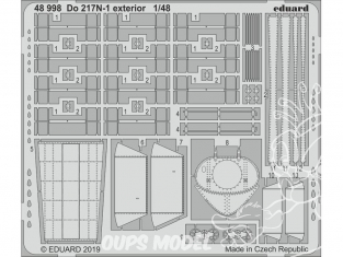 EDUARD photodecoupe avion 48998 Extérieur Dornier Do 217N-1 Icm 1/48