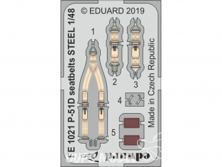 EDUARD photodecoupe avion FE1021 Harnais métal P-51D Eduard 1/48