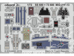 Eduard photodecoupe avion SS680 Zoom Amélioration MiG-21F-13 Modelsvit 1/72