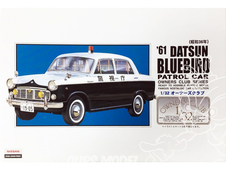 Arii maquette voiture 31067 Datsun Bluebird Patrol car 1961 1/32