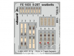 EDUARD photodecoupe avion FE1035 Harnais métal IL-28T Bobcat 1/48