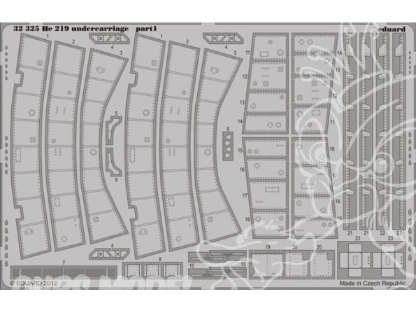 EDUARD photodecoupe avion 32325 Undercarriage He219 1/32