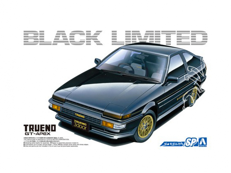 Aoshima maquette voiture 54819 Toyota AE86 Trueno Sprinter GT-APEX Black Limited 1986 1/24