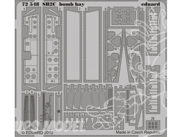 Eduard photodecoupe avion 72548 SB2C Bomb Bay 1/72