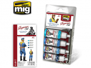 MIG peinture Figurines 7025 Set pilotes Luftwaffe WWII 4 x 17ml