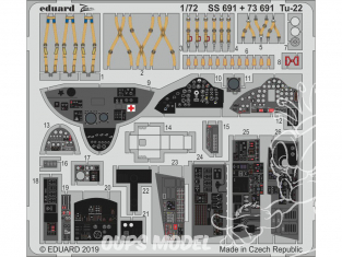 Eduard photodecoupe avion SS691 Zoom Intérieur Tupolev Tu-22 Trumpeter 1/72