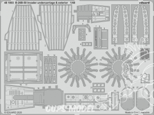 EDUARD photodecoupe avion 481003 Undercarriage & Extérieur B-26B-50 Invader Icm 1/48