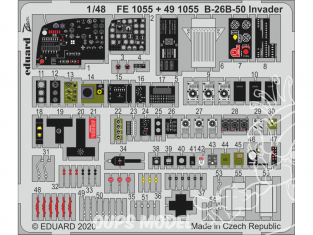 EDUARD photodecoupe avion FE1055 Zoom Amélioration B-26B-50 Invader Icm 1/48