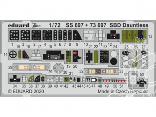 Eduard photodecoupe avion SS697 Zoom Amélioration SBD Dauntless Hasegawa 1/72