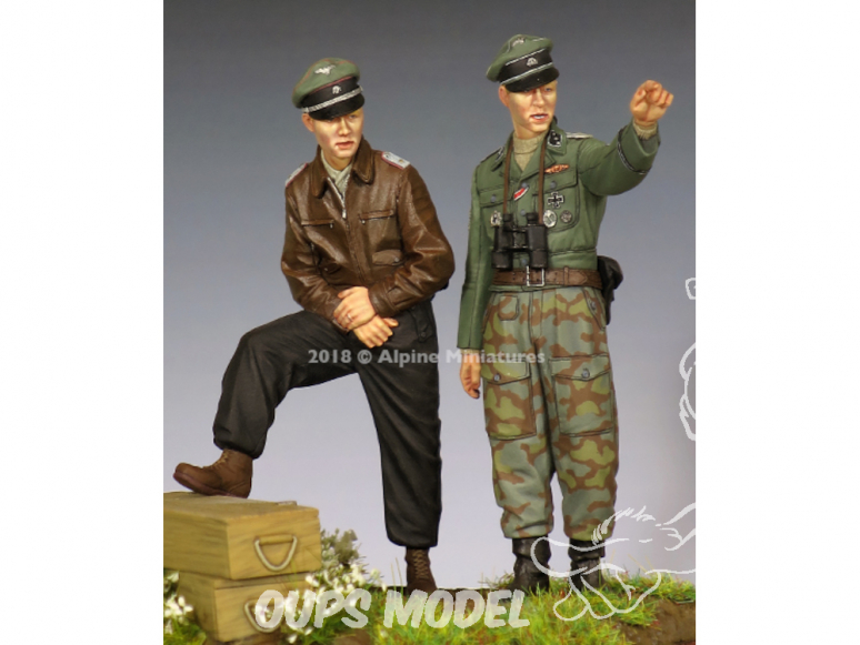 Alpine figurine 35255 Set Ensemble d'officiers WSS 44-45 (2 figurines) 1/35