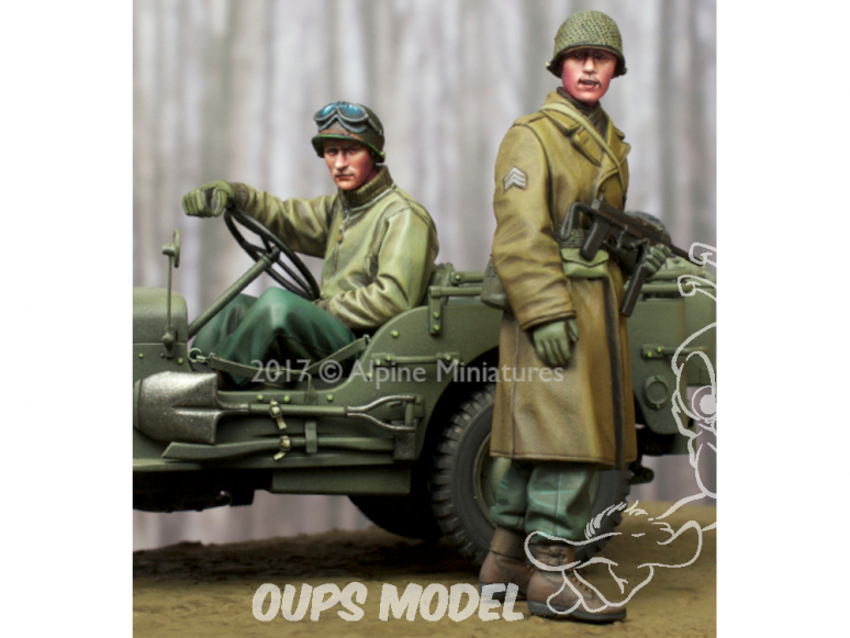 Alpine figurine 35243 Set Ensemble US NCO et conducteur WW2 (2 figurines) 1/35