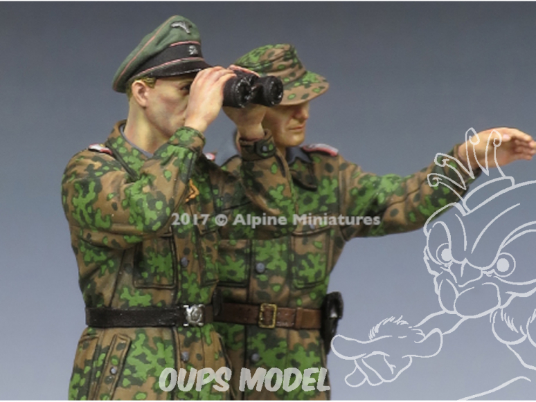 Alpine figurine 35234 Set Ensemble Officier de Panzer WSS à Koursk n°1 et n°2 (2 figurines) 1/35