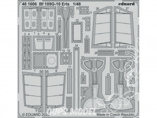 EDUARD photodecoupe avion 481006 Amélioration Messerschmitt Bf 109G-10 Erla Eduard 1/48