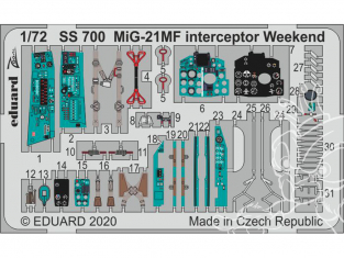 Eduard photodecoupe avion SS700 Zoom Amélioration MiG-21MF Interceptor Eduard 1/72