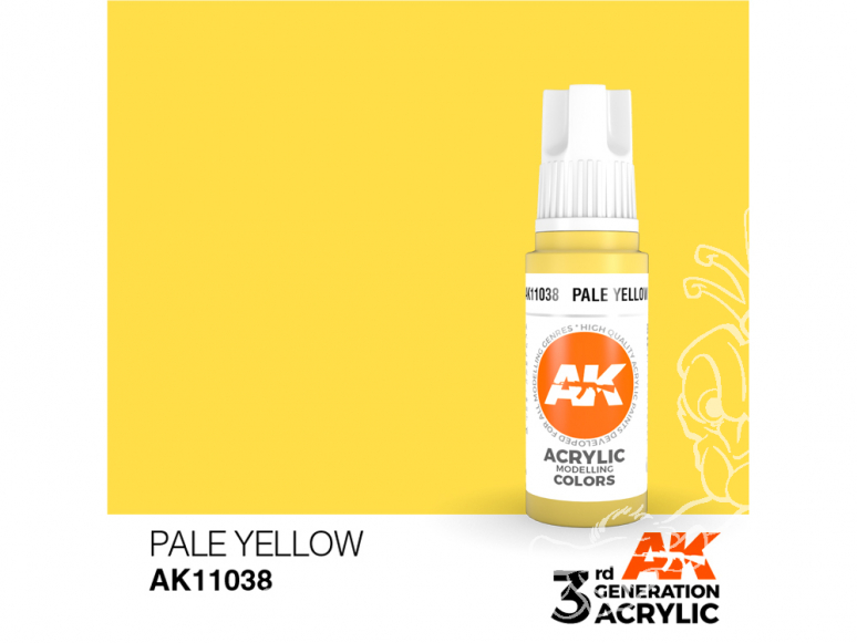 Ak interactive peinture acrylique 3G AK11038 Jaune pâle 17ml