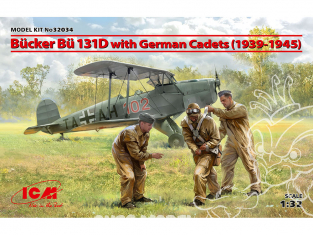 Icm maquette avion 32034 Bücker Bü 131D avec German Cadets (1939-1945) 1/32