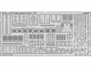 EDUARD photodecoupe avion 481011 Train d'atterrissage & extérieur B-17G Hk Models 1/48