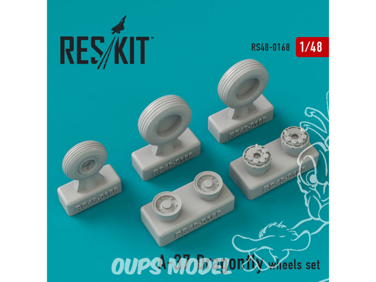 ResKit kit d'amelioration avion RS48-0168 Ensemble de roues A-37 Dragonfly 1/48