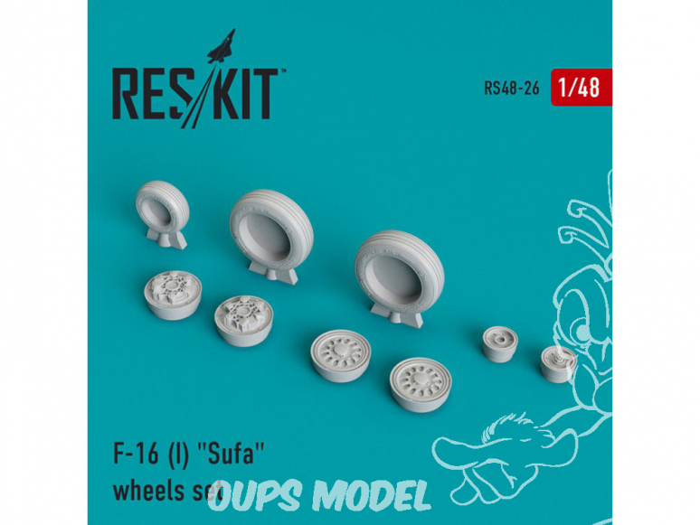 ResKit kit d'amelioration avion RS48-0026 Ensemble de roues F-16 (I) "Sufa" 1/48