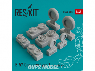 ResKit kit d'amelioration avion RS48-0117 Ensemble de roues B-57 Canberra type 1 1/48