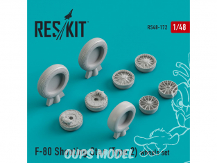 ResKit kit d'amelioration avion RS48-0172 Ensemble de roues F-80 Shooting Star (Type 2) 1/48