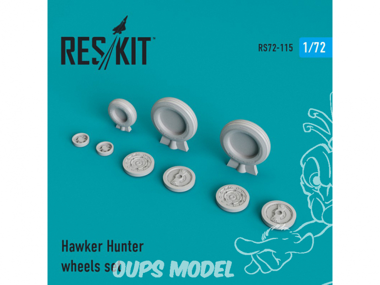 ResKit kit d'amelioration Avion RS72-0115 Ensemble de roues Hawker Hunter 1/72