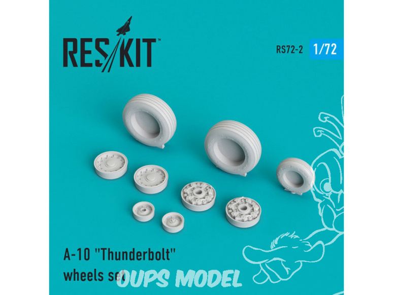 ResKit kit d'amelioration Avion RS72-0002 Ensemble de roues A-10 "Thunderbolt" 1/72