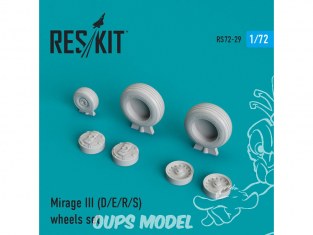 ResKit kit d'amelioration Avion RS72-0029 Ensemble de roues Mirage III (D/E/R/S) 1/72