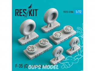 ResKit kit d'amelioration Avion RS72-0186 Ensemble de roues F-35 (C) 1/72