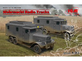 Icm maquette militaire DS3509 Camions radio de la Wehrmacht Henschel 33D1 Kfz.72, et Krupp L3H163 Kfz.72 1/35