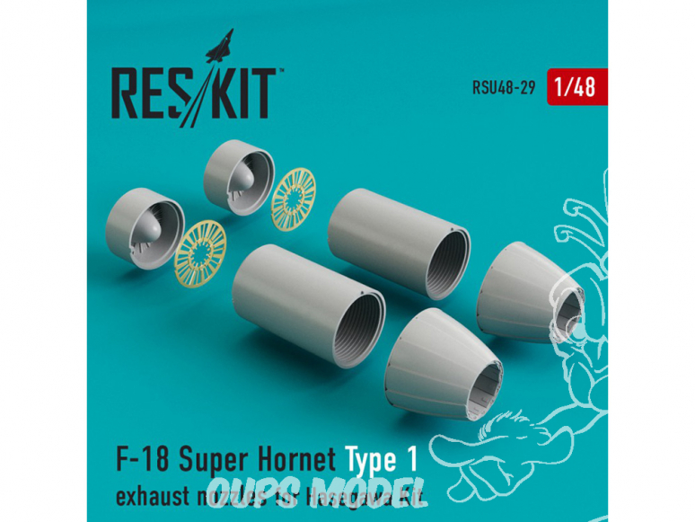 ResKit kit d'amelioration Avion RSU48-0029 Tuyère pour F-18 Super Hornet Type 1 Hasegawa 1/48