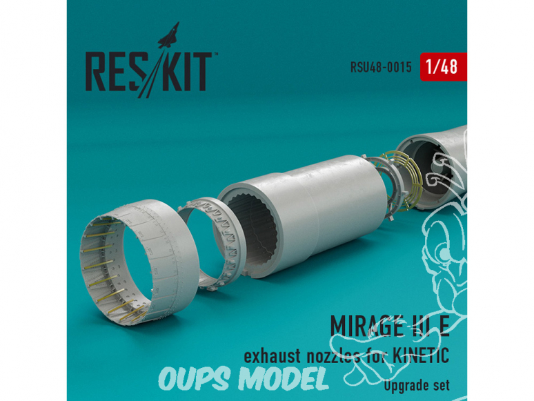 ResKit kit d'amelioration Avion RSU48-0015 Tuyère pour MIRAGE III (E) Kinetic 1/48