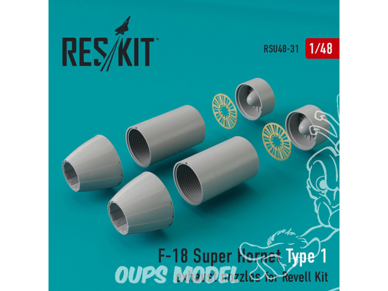 ResKit kit d'amelioration Avion RSU48-0031 Tuyère pour F-18 Super Hornet Type 1 Revell 1/48