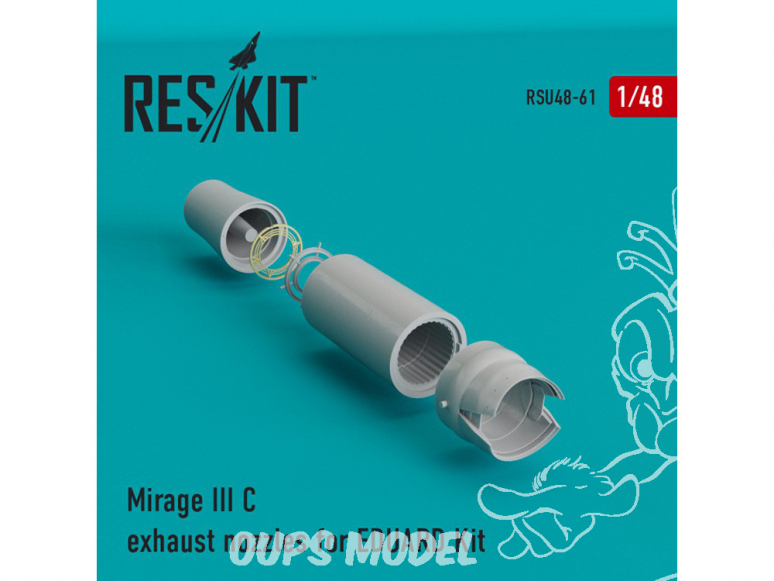 ResKit kit d'amelioration Avion RSU48-0061 Tuyère pour Mirage III C/J Eduard 1/48