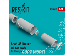 ResKit kit d'amelioration Avion RSU48-0039 Tuyère pour Saab 35 Draken Eduard et Hasegawa 1/48