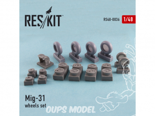 ResKit kit d'amelioration avion RS48-0036 Ensemble de roues pour Mig-31 1/48