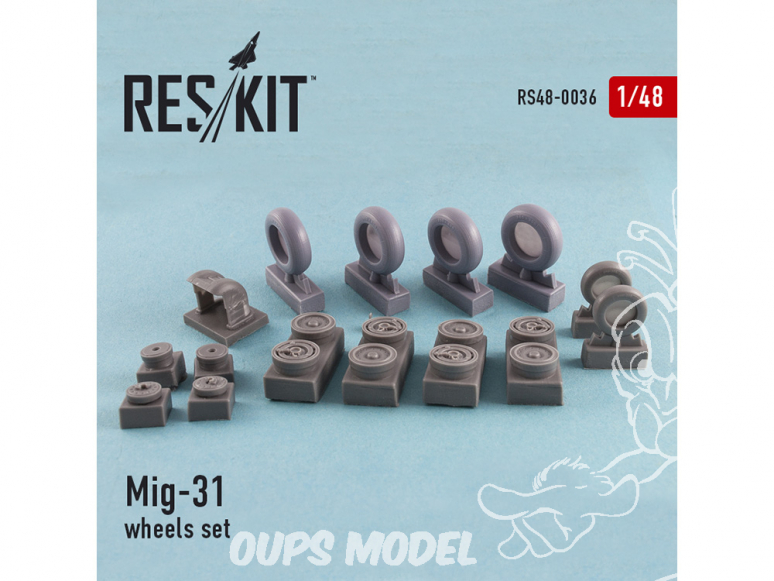 ResKit kit d'amelioration avion RS48-0036 Ensemble de roues pour Mig-31 1/48